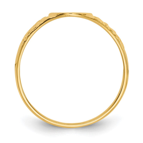 14k 7.0x8.0mm Closed Back Signet Ring