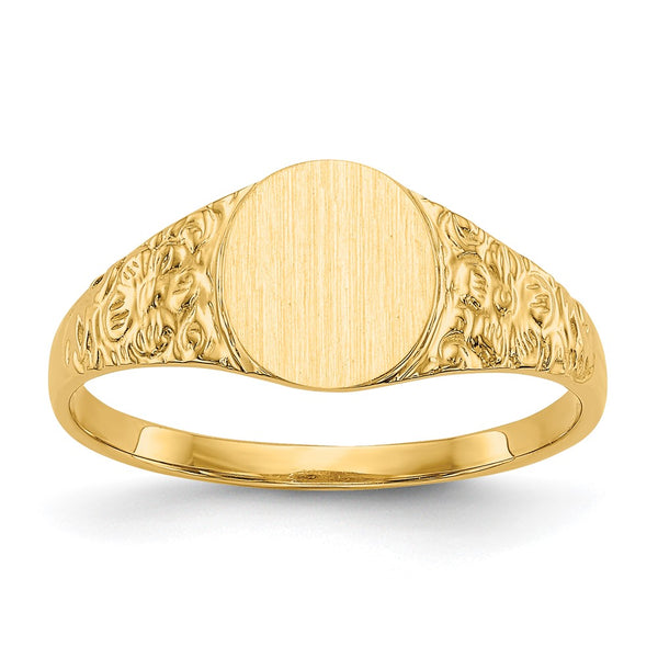 14k 7.0x8.0mm Closed Back Signet Ring