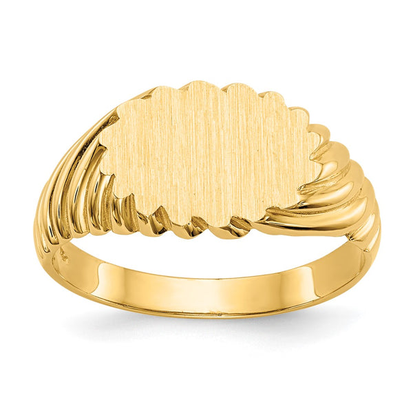 14k 10.0x7.5mm Open Back Signet Ring