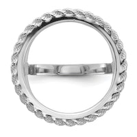 14kw Ladies' Polished Textured D/C Rope Edge 16.5mm Coin Bezel Ring