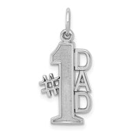 14k White Gold Polished #1 DAD Charm
