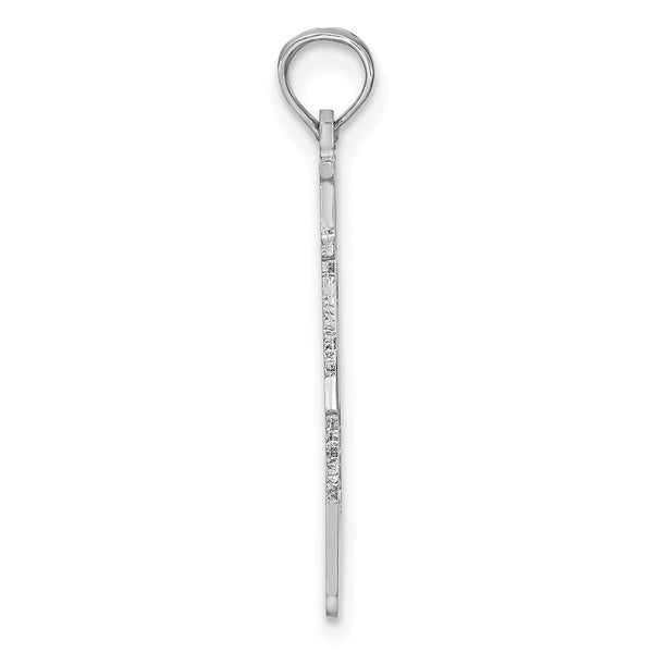 14K White Gold Solid Alabama State Pendant