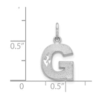 14KW Satin Diamond-cut Letter G Initial Charm