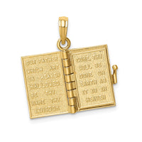 14K 3D Lords Prayer Bible Pendant