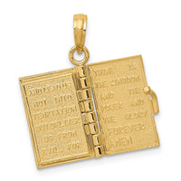 14K 3D Lords Prayer Bible Pendant