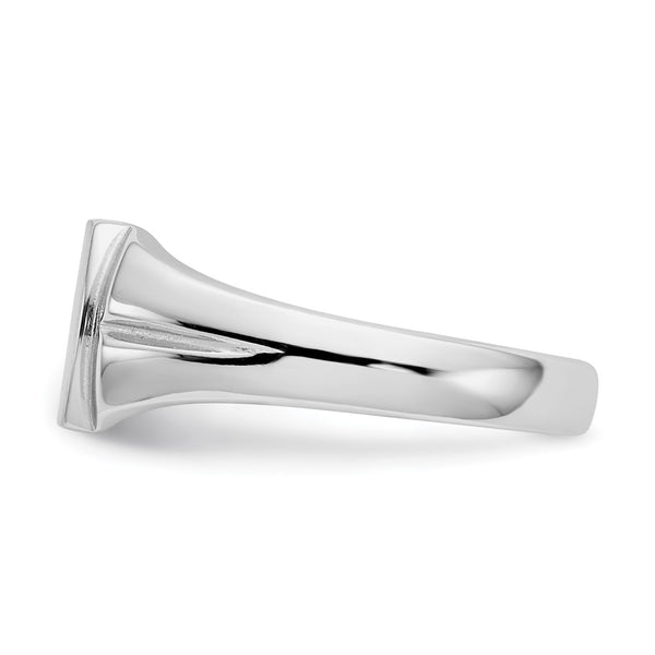 14k White Gold 10.5x8.0mm Closed Back Signet Ring