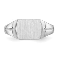 14k White Gold 10.5x8.0mm Closed Back Signet Ring