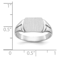 14k White Gold 10.5x8.0mm Closed Back Signet Ring