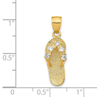 14k 3D April/CZ Birthstone Flip Flop Pendant