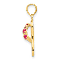 14k 3D July/CZ Birthstone Flip Flop Pendant