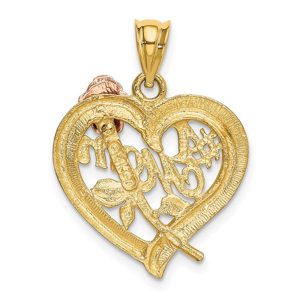 14k Two-Tone w/Rhodium Mom Charm
