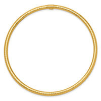 14k 3mm Diamond-cut Tube Slip-on Bangle