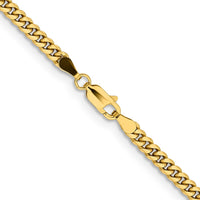 14k 3.5mm Solid Miami Cuban Chain
