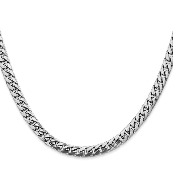 14k White Gold 5mm Solid Miami Cuban Chain