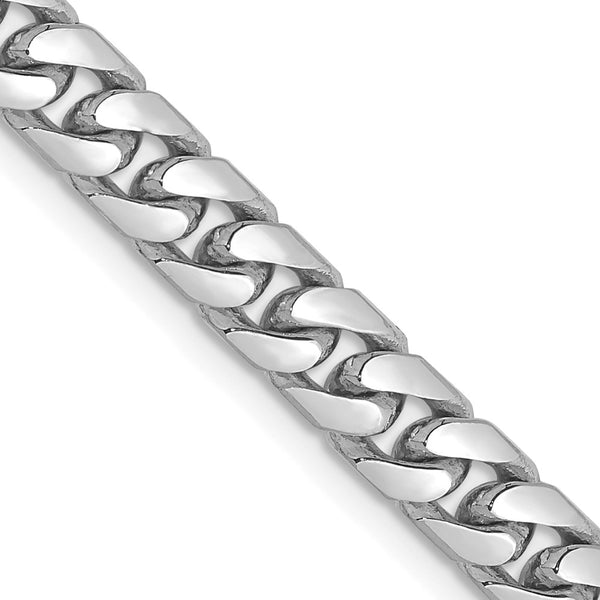 14k White Gold 5mm Solid Miami Cuban Chain