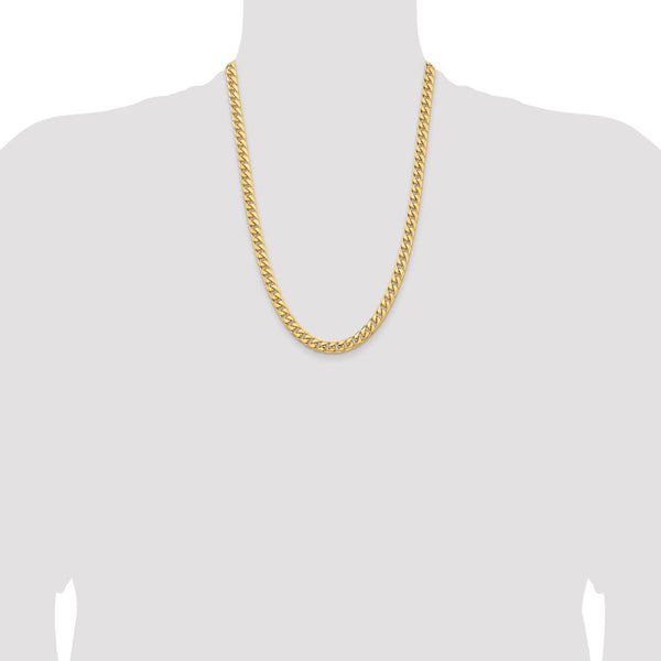 14k 6.75mm Solid Miami Cuban Chain