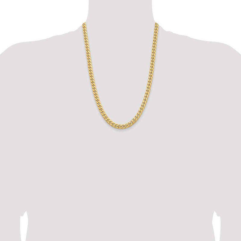 14k 6.75mm Solid Miami Cuban Chain