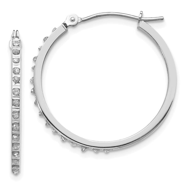 14k WG Diamond Fascination Dia. Dust/Accent Hoop Earrings