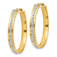14k Diamond Fascination Diamond Dust/Accent Hoop Earrings