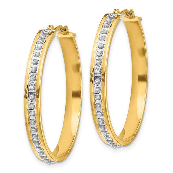 14k Diamond Fascination Diamond Dust/Accent Hoop Earrings