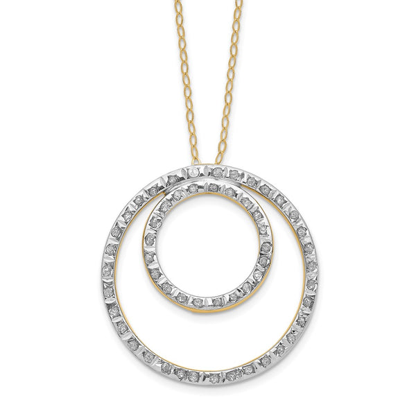 14k Diamond Fascination Dia. Dust/Accent Double Circle Necklace