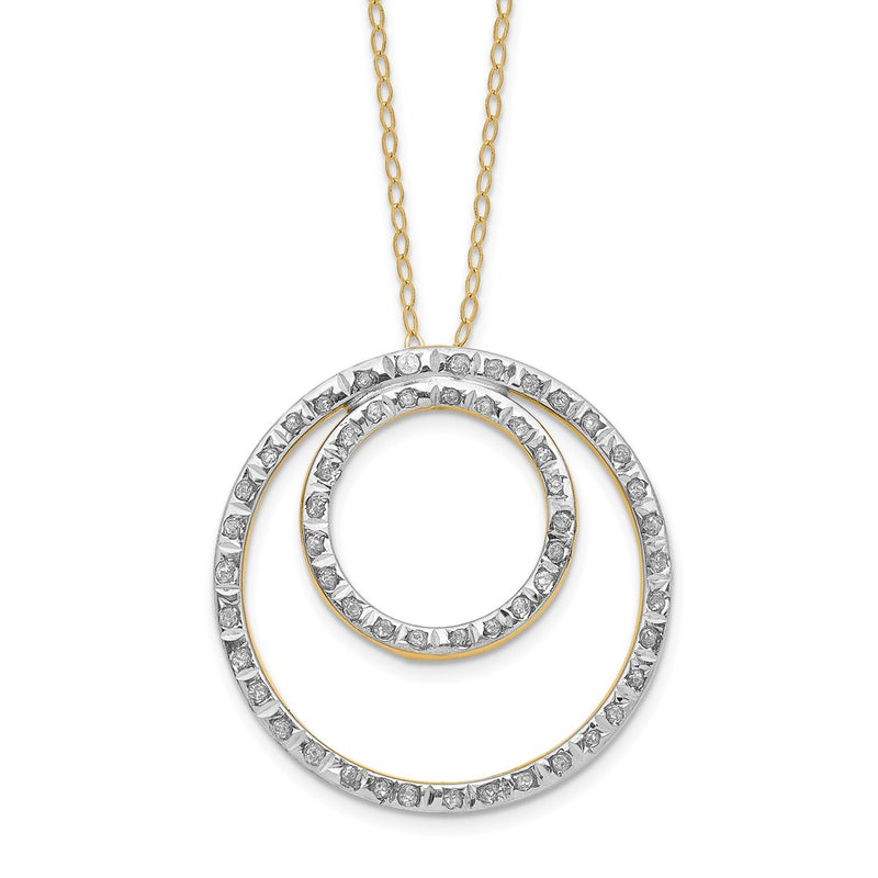 14k Diamond Fascination Dia. Dust/Accent Double Circle Necklace