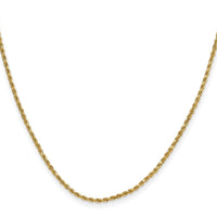 14k 2mm Semi-solid D/C Rope Chain