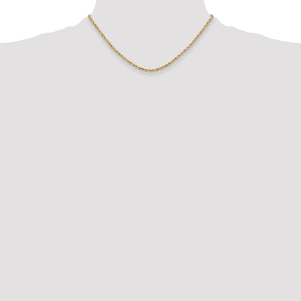 14k 3mm Semi-solid D/C Rope Chain