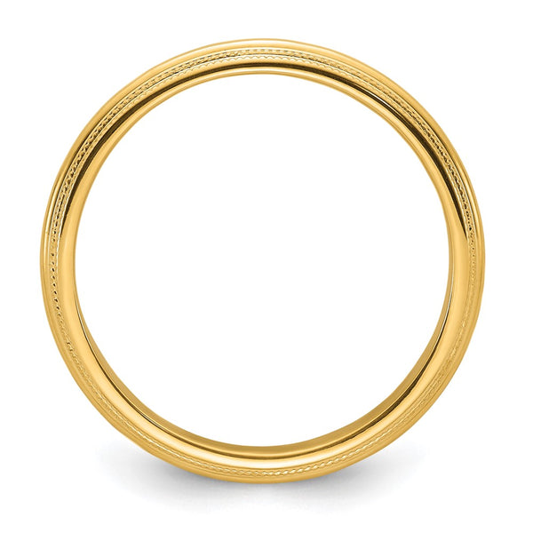14KY 5mm Double Milgrain Comfort Fit Band Size 13