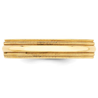 14KY 5mm Double Milgrain Comfort Fit Band Size 13.5