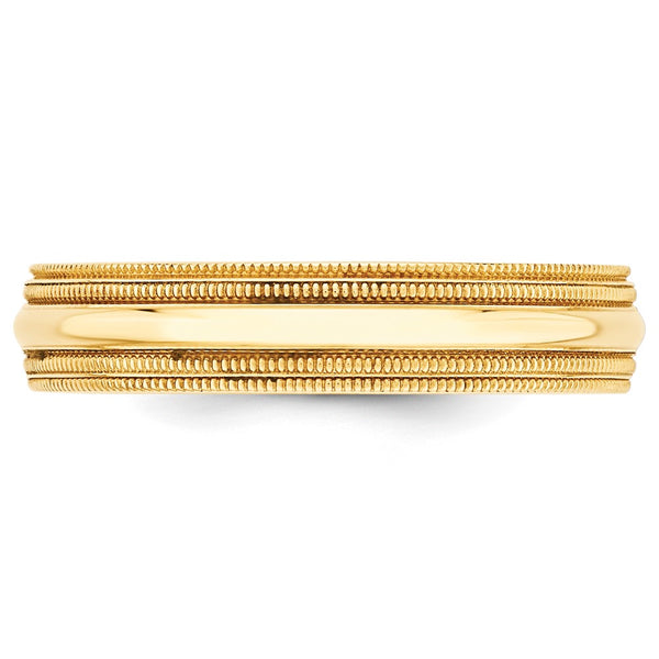 14KY 5mm Double Milgrain Comfort Fit Band Size 13.5