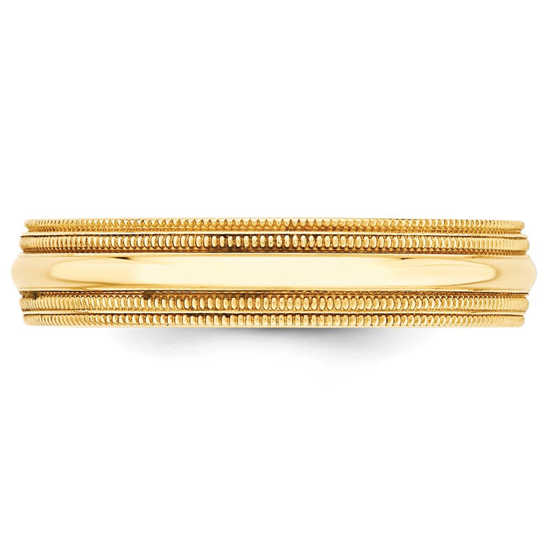 14KY 5mm Double Milgrain Comfort Fit Band Size 13.5
