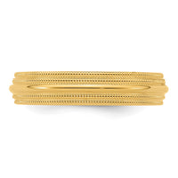 14KY 5mm Double Milgrain Comfort Fit Band Size 13.5