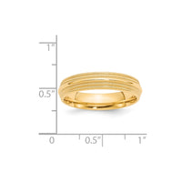14KY 5mm Double Milgrain Comfort Fit Band Size 13.5