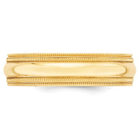 14KY 6mm Double Milgrain Comfort Fit Band Size 13