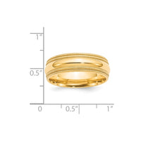 14KY 7mm Double Milgrain Comfort Fit Band Size 7