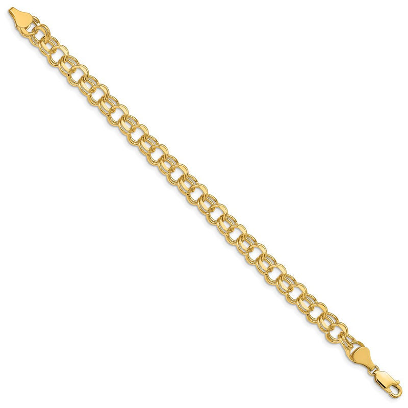 14k Double Link Charm Bracelet