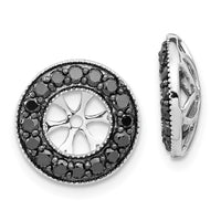 14k White Gold 3/4ct Black Diamond Earring Jackets