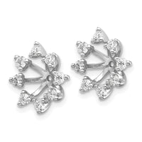 14k White Gold Fancy Diamond Earrings Jacket Mountings