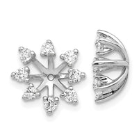14k White Gold Fancy Diamond Earrings Jacket Mountings