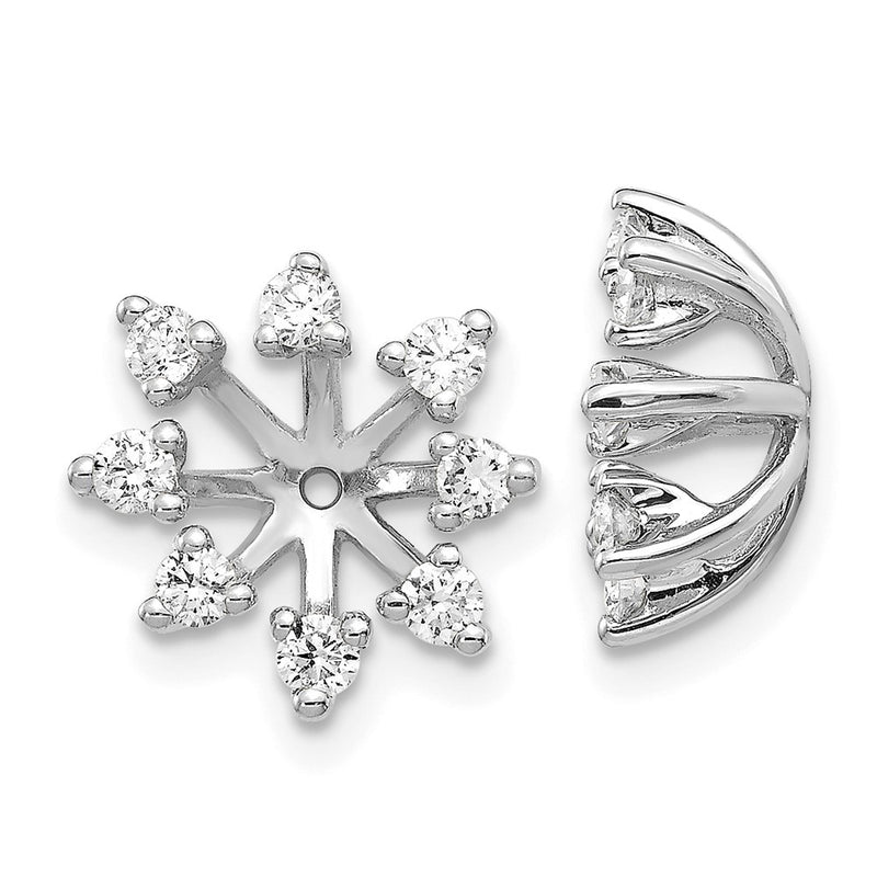 14k White Gold Fancy Diamond Earrings Jacket Mountings