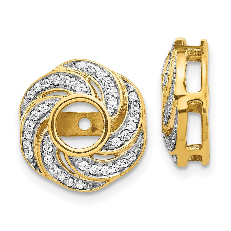 14k Yellow Gold Diamond Jacket Earrings