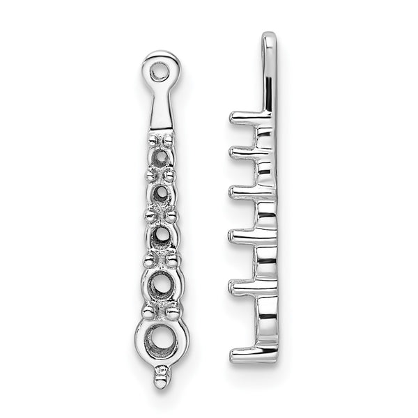 14k White Gold 5-Stone Dangle Diamond Earring Jacket Mountings