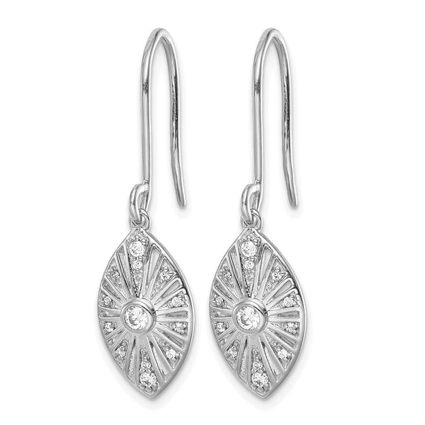 14k White Gold Diamond Vintage Dangle Earrings