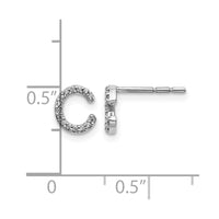 14k White Gold Diamond Initial C Earrings