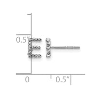 14k White Gold Diamond Initial E Earrings