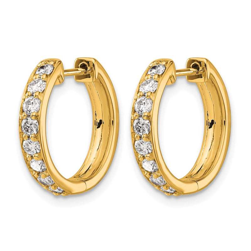14k Diamond Hinged Hoop Earrings