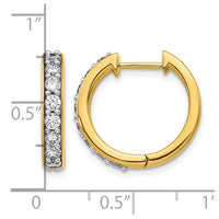 14k Diamond Hinged Hoop Earrings