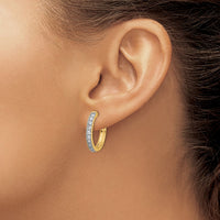 14k Yellow Gold Diamond Milgrain Hinged Hoop Earrings