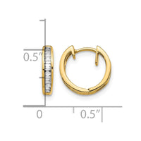 14k Baguette Diamond Hinged Hoop Earrings
